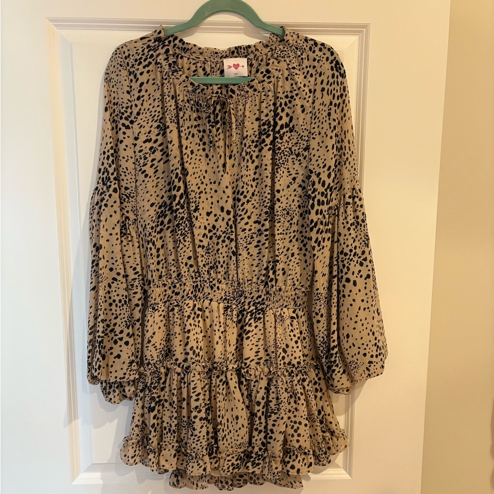 Buddy Love Tan and Black Animal Print Dress